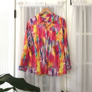 Soft Surroundings Bright Embellished Shirt Size Medium Petite